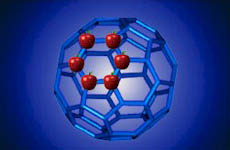Яблоки вместо атомов в решётке круглой наночастицы – логотип первой международной конференции по наноеде (иллюстрация с сайта nanofood.ru)<!-- SP1626D331 -->.