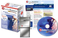 Полный комплект SmokeSignals: портсигар, DVD с инструкциями и страничка на сайте компании — всё вместе $150 (иллюстрация с сайта smokesignals.net).