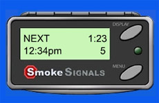 Сейчас половина первого. Всего выкурено 5 сигарет. Следующую надо предложить через 1 час 23 минуты (иллюстрация с сайта smokesignals.net).